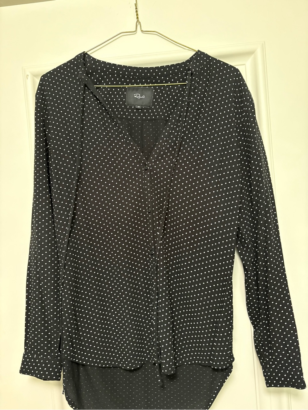 Rails Black Polka Dot Button-Down Blouse